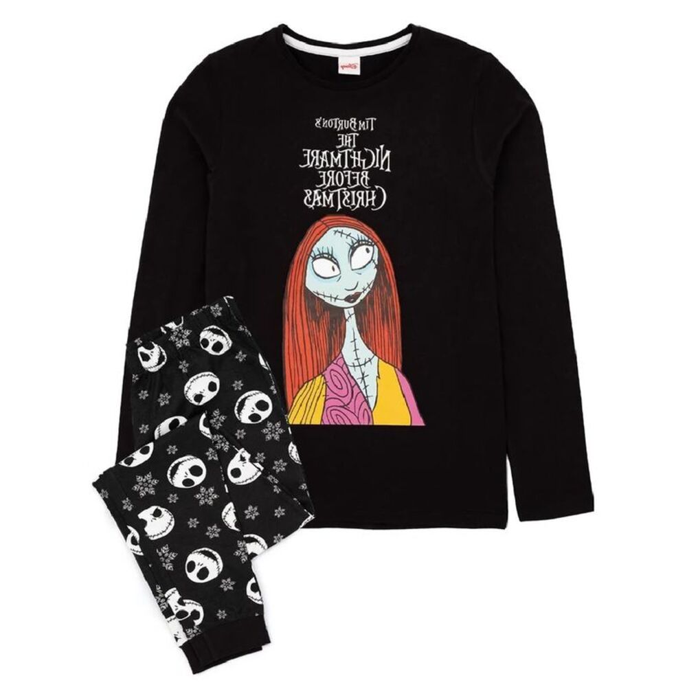 Nightmare Before Christmas Womens/Ladies Jack Skellington Long Pyjama Set / Blac